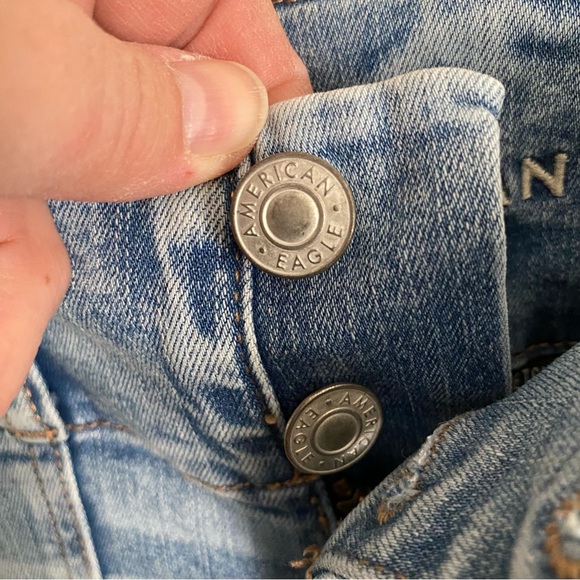 American Eagle Super Hi-Rise Jegging Medium Wash Next Level Stretch Size 0 - Picture 7 of 15